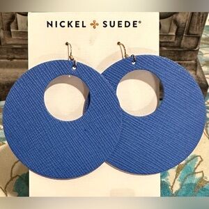 Nickel and Suede Santorini Blue Nova Statement Earrings